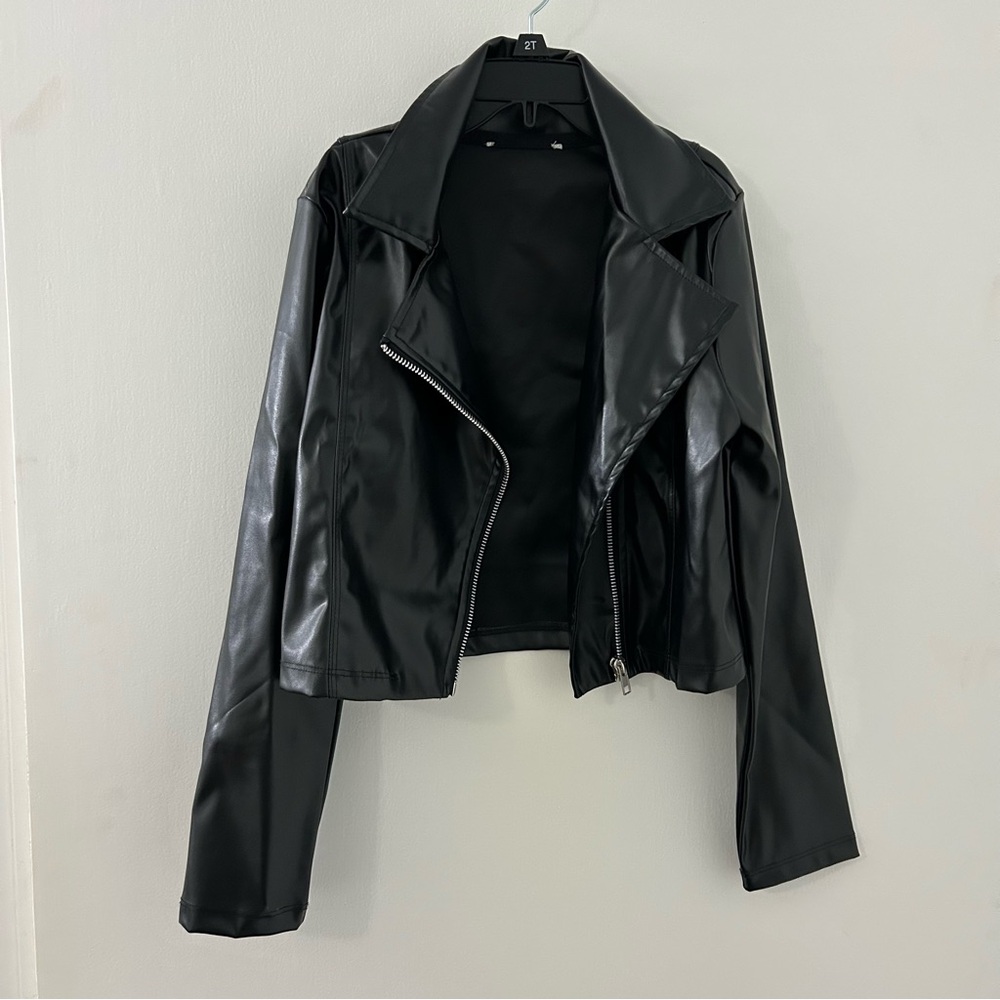 Belk Classic Faux Black Leather Jacket for Kids